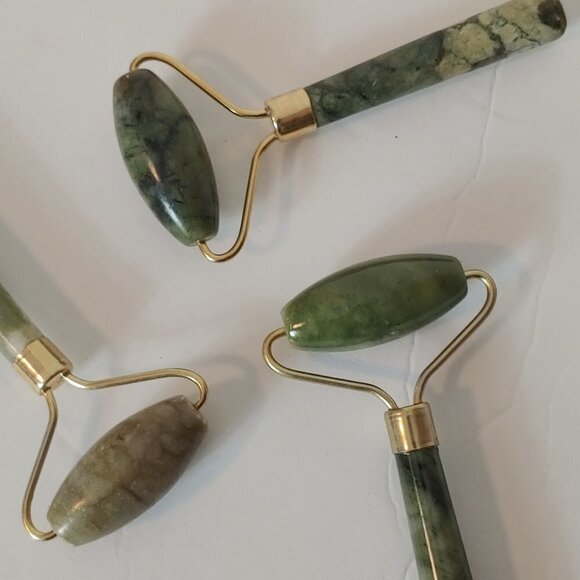 NWT Jade Facial Skincare Eye Face Roller Massage‎ Tool Natural Stone - Picture 9 of 13